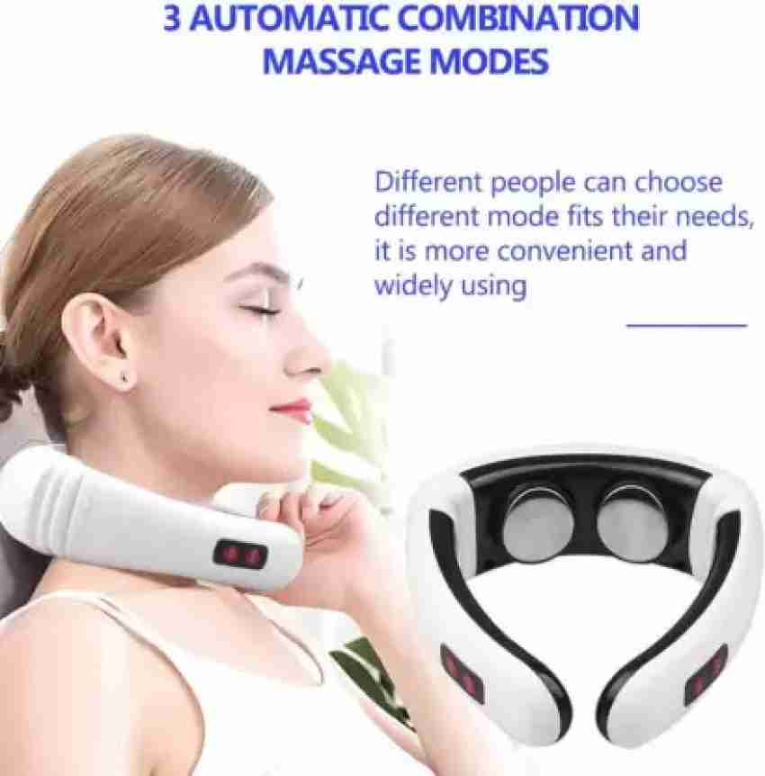 6 Heads Smart Electric Neck and Back Pulse Massager TENS Wireless Heat  Cervical Vertebra Relax Pain Kneading Massage Machine