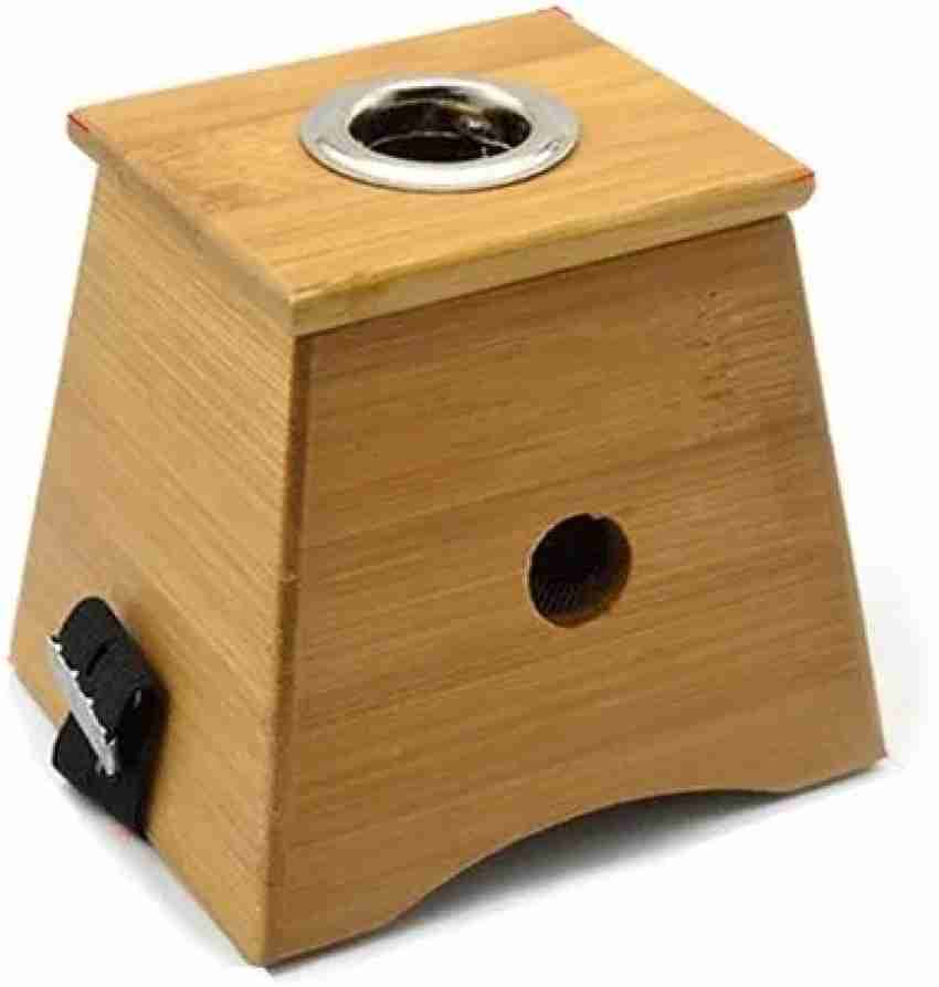pcs powerest Bamboo Moxa Stand Moxibustion box Acupuncture Relaxation  Roller Stick Holder one Hole Massager - pcs powerest 