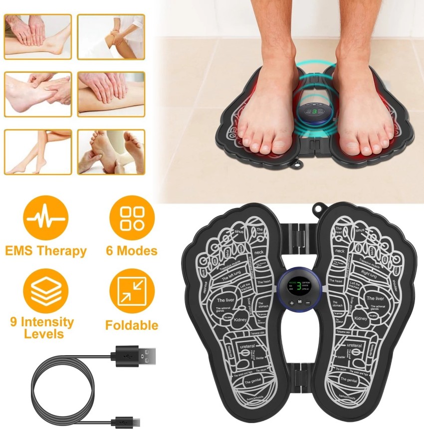 Electric EMS Foot Massager Pad Electrical Muscle Stimulation Foot Massager  USB Charging Portable Foldable Massage Mat