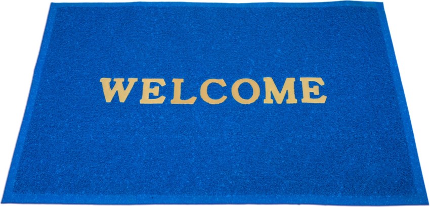 Kuber Industries PVC Anti Skid Welcome Door Mat (Blue) -CTLTC11177