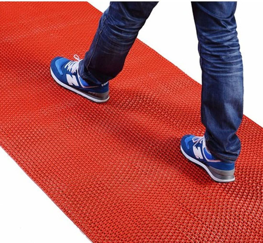 Red rubber floor shop mats