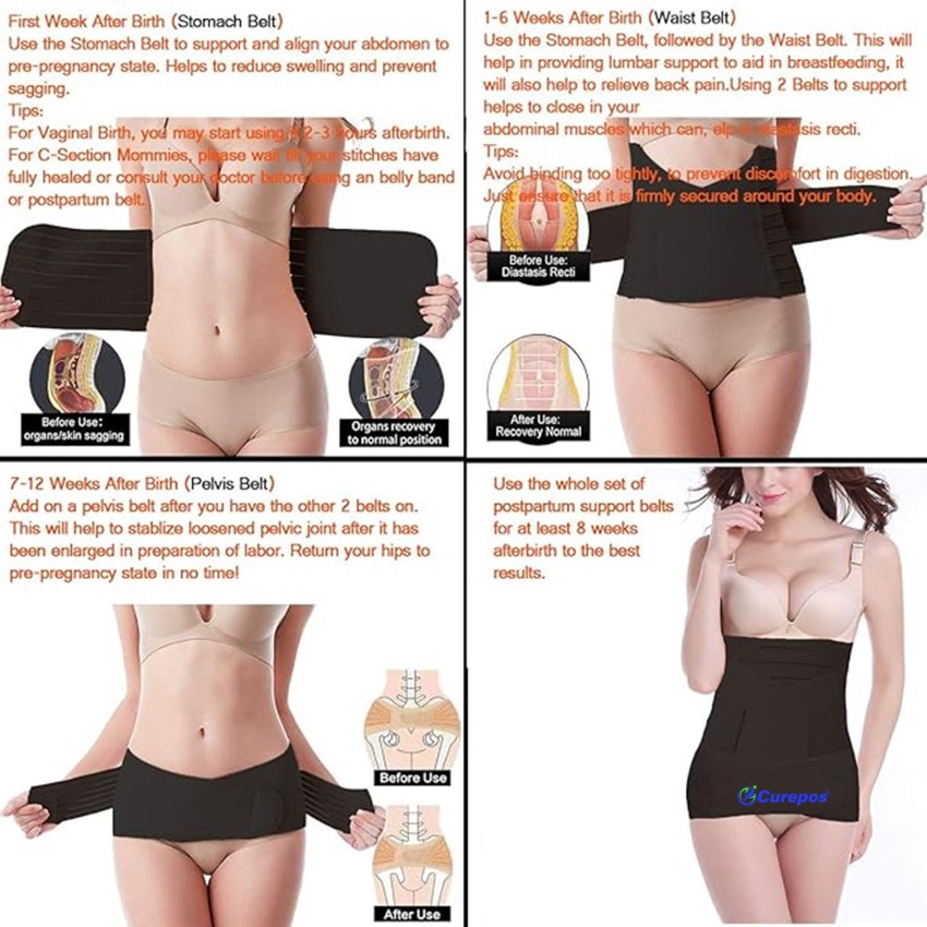 CUREPOS Abdominal Cotton Belt for Women After Delivery (size L