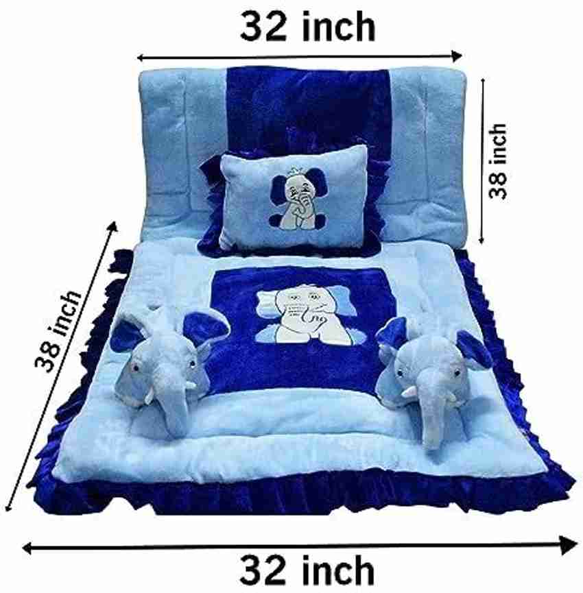 safe n cute Baby 5 Items Bedding Set Two Elephant Pillows 0 48