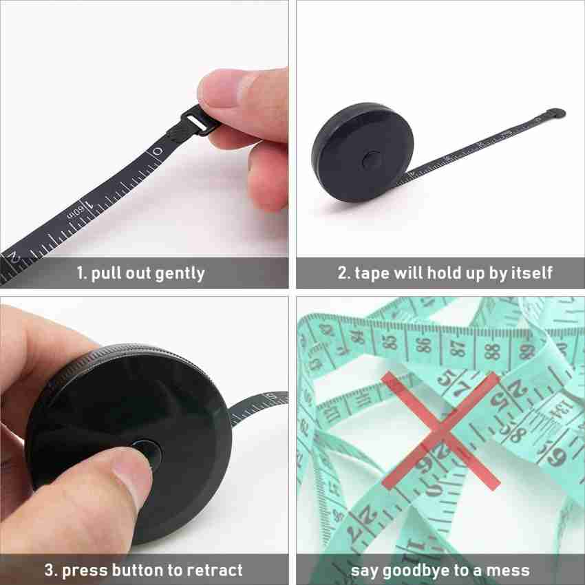 Measuring Tape Retractable, 60 Inch Soft Fabric Tape Measure for Body, Push  Button Sewing Measurement Tape for Cloth Waist