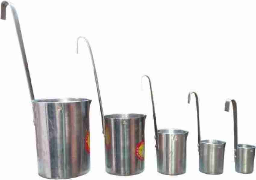 Silver tech Set of milk/oil Measuring wth Vertical Handles. Setof5