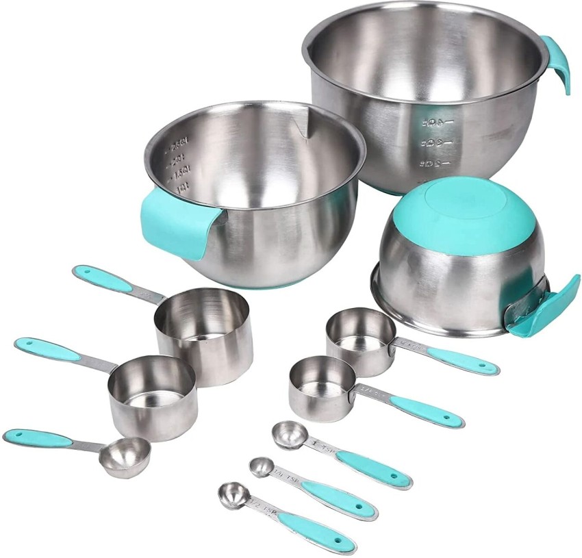 Stainless Steel Kitchen Measuring Bowl Set with Soft Grip