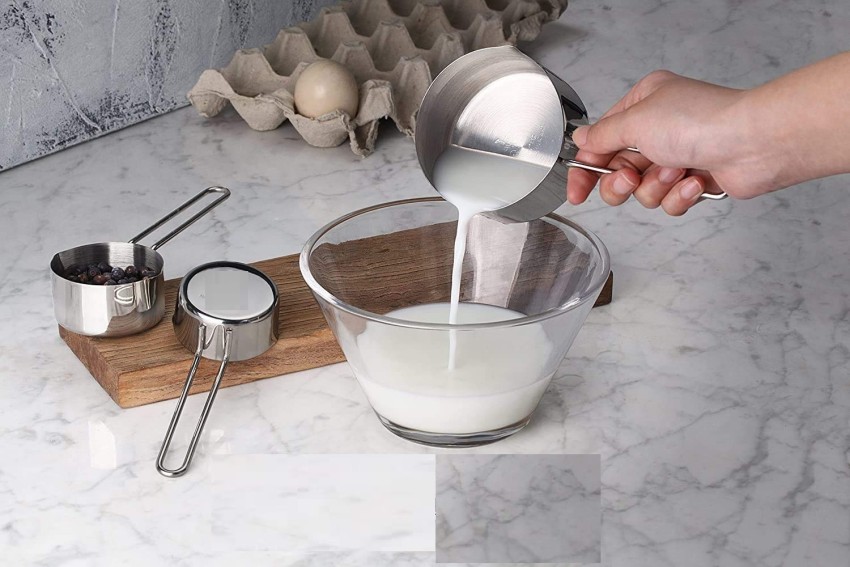 Measuring Cups Stainless Steel Cooking Baking Dry Fluid 60/80/125/250ml Set