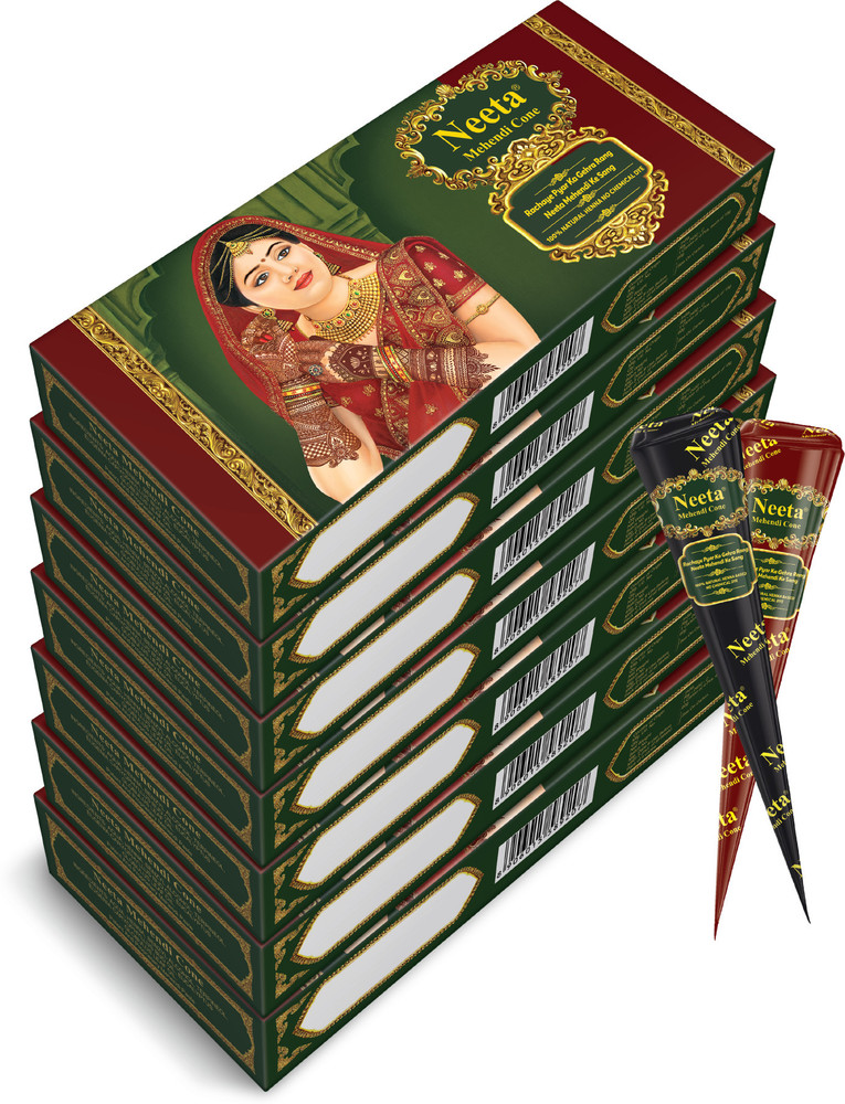Neeta Mehendi Cone Henna Temporary Tettoo Mehendi (Pack of 28 Pcs 