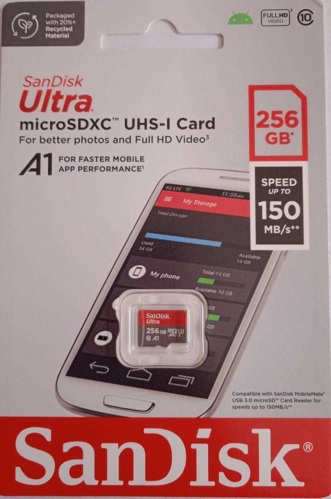  SanDisk MicroSD 256GB Ultra Memory Card Works with