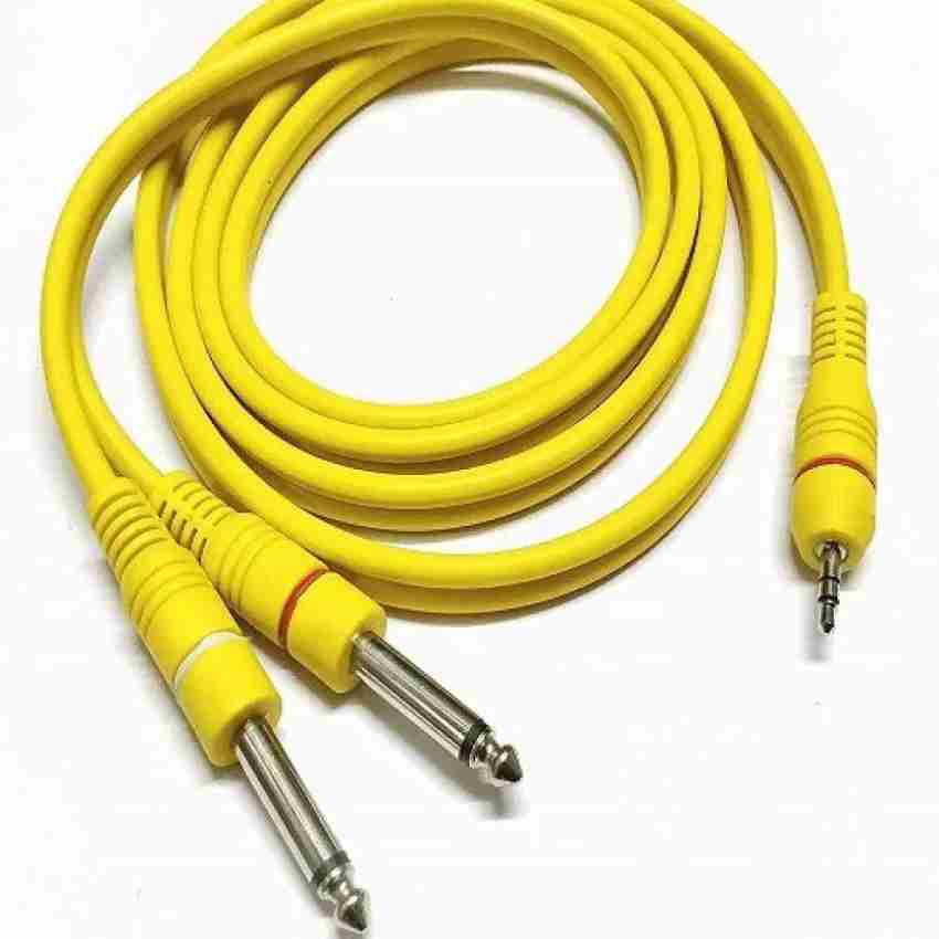 Bronbyte Stereo 3.5 MM to Dual 6.5 MM TRS Mono Aux Cable Microphone Cable  aux to dual mono cable 1.5meter for PC, Home Theater, Guitar, Amplifier  ,mixer Price in India - Buy