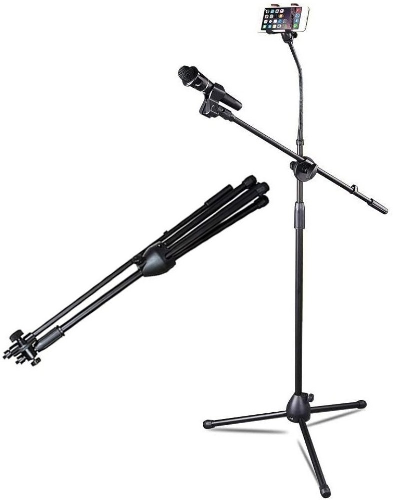 Techtest Adjustable Dual Microphone Stand Singing Condenser Mic