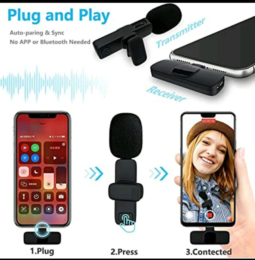 SARZA Wireless Mic for YouTube Vlog Video Recording Online Classes