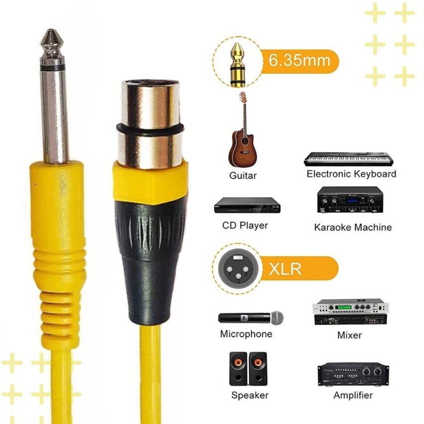 Microphone Cable XLR to Jack Mic Lead Aux Cable TRS 6.35 mm/6.5 mm Male to  XLR