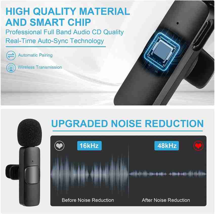 Buy KSBOY K8 Wireless Microphone Plug & Play Type C, iPhone , Micro USB,  USB normal PC ports Collar Mic. Online at Best Prices in India - JioMart.