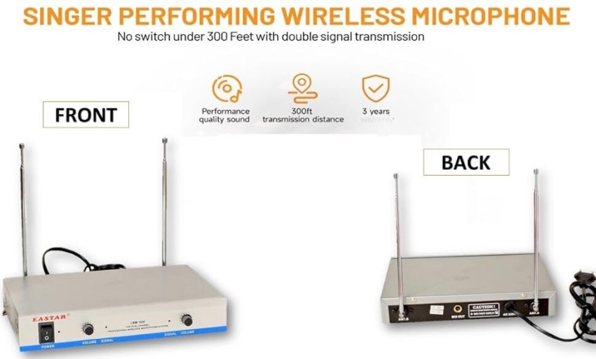 Sistema microfono Wireless UHF professionale microfono palmare