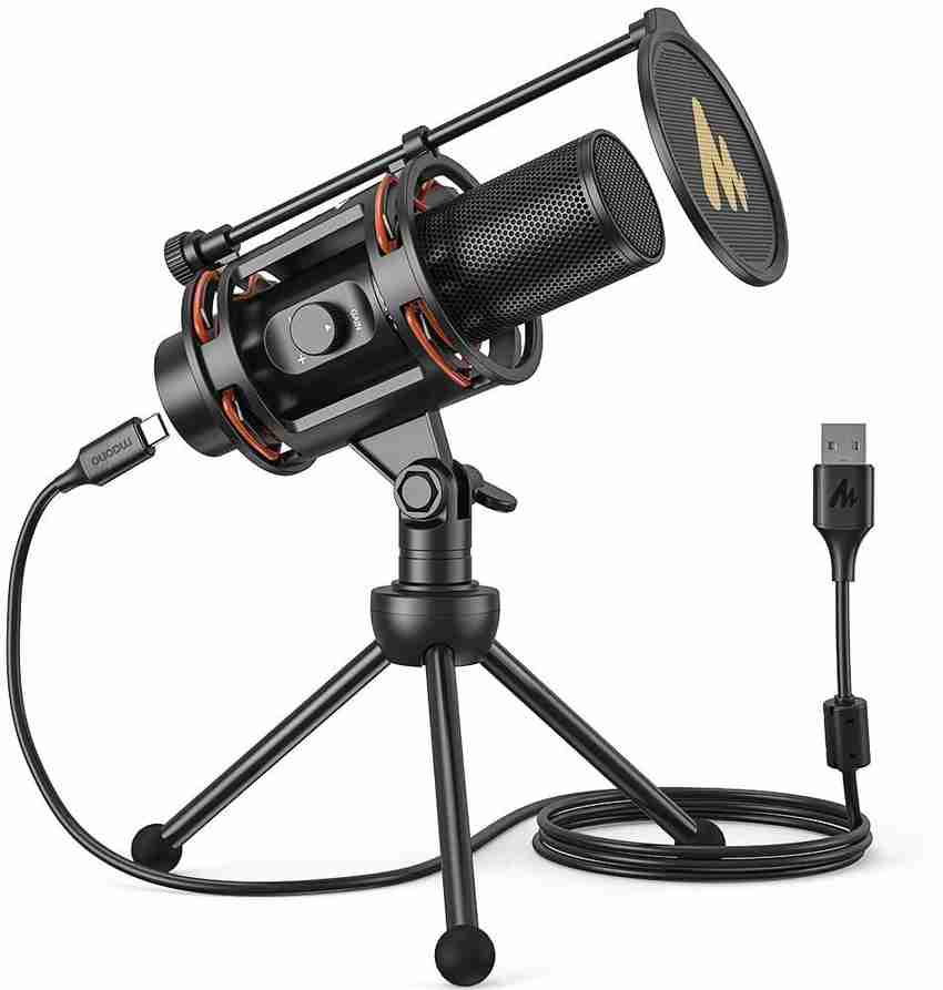 MAONO PM471TS Condenser USB Microphone for PC with Metal Pop Filter Tripod Gain Knob Microphone MAONO Flipkart