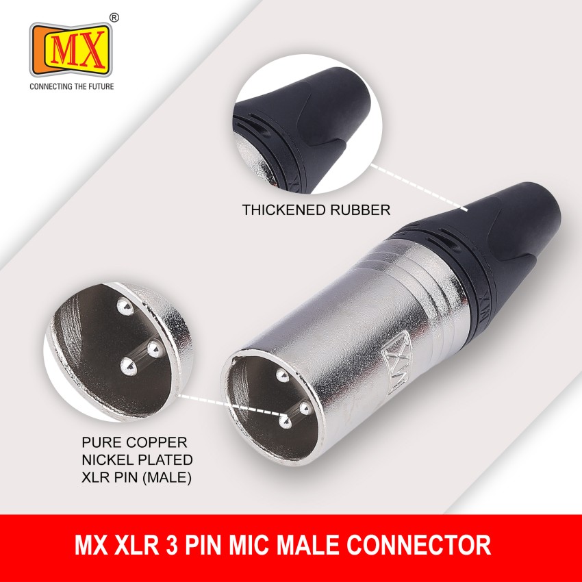 ERH India (5 Pc) Audio 3Pin XLR Jack Microphone Mixer Connector 3 pin Male XLR  Connector Blue 3 pin Plug XLR Connector for DJ mic pin Price in India - Buy  ERH