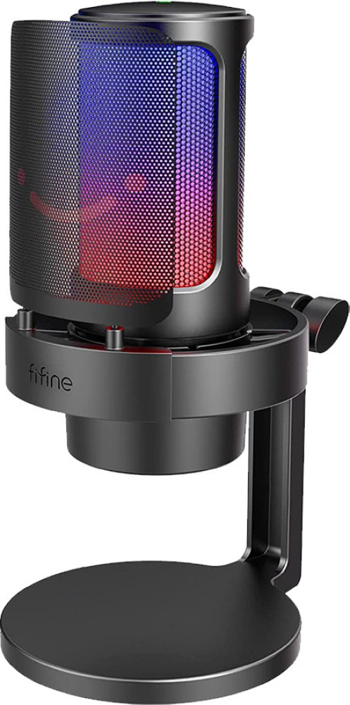 FIFINE AmpliGame Gaming USB Condenser Microphone with Quick Mute, RGB  Indicator, Tripod Stand, Pop Filter, Shock Mount, Gain Control for  Streaming