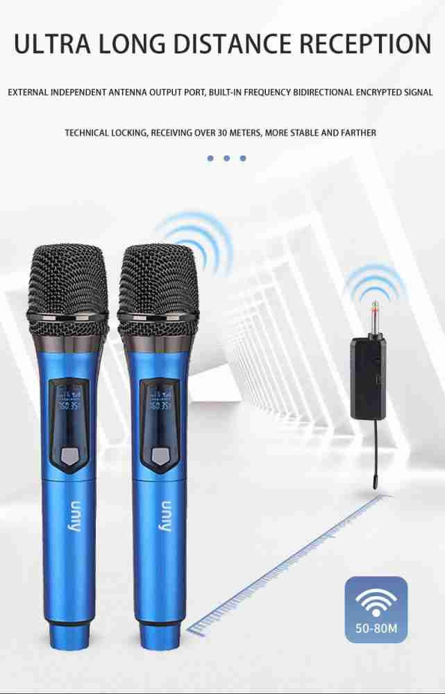 UNIY UY12 VHF 2 units Wireless Mic Frequency 100Hz 64db 50 80 distance with Battery Microphone