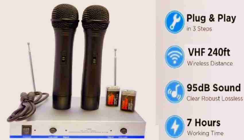 Divinext 2 in 1 Dual VHF Wireless Microphone System 1600 Series