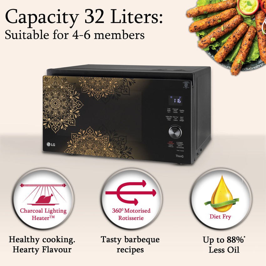 Flipkart LG 32 L with Scan to Cook Wi Fi Enabled 360 Motorised Rotisserie for crispy and tasty bar be que recipes Convection Microwave Oven Convection