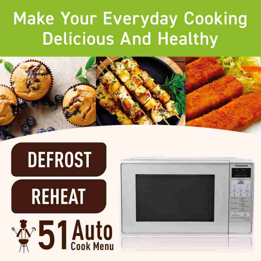 20L Solo Microwave Oven (NN-ST26JMFDG, Silver, 51 Auto Cook Menus)