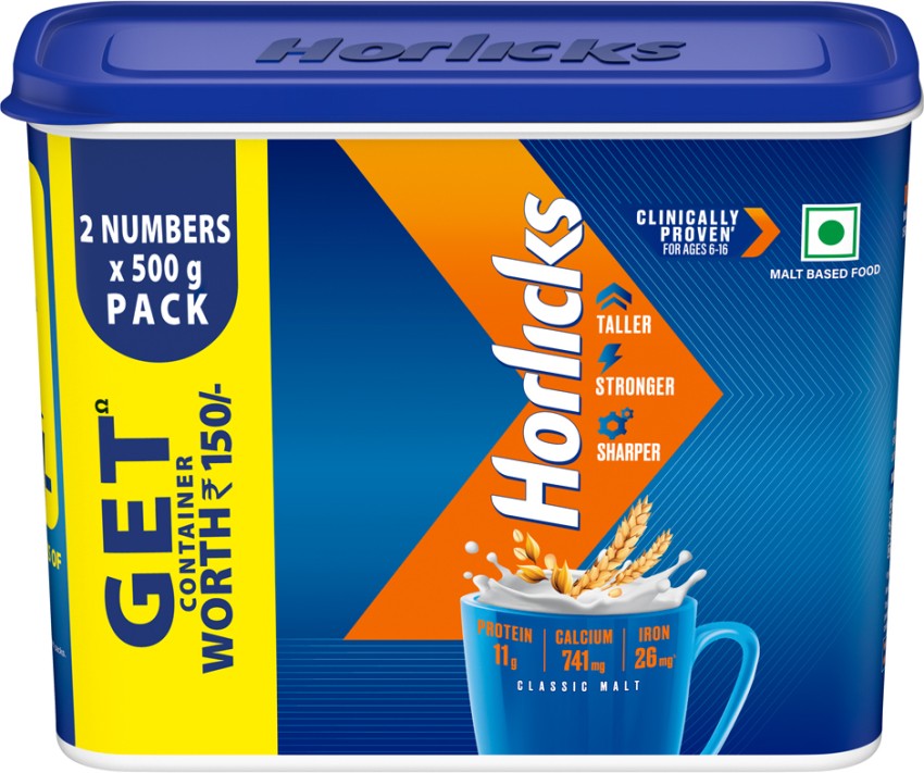 Horlicks Women's Plus Caramel Refill 400g | Health Drink for Women, No  Added Sugar & Horlicks Health & Nutrition Drink for Kids, 500g Jar |  Classic