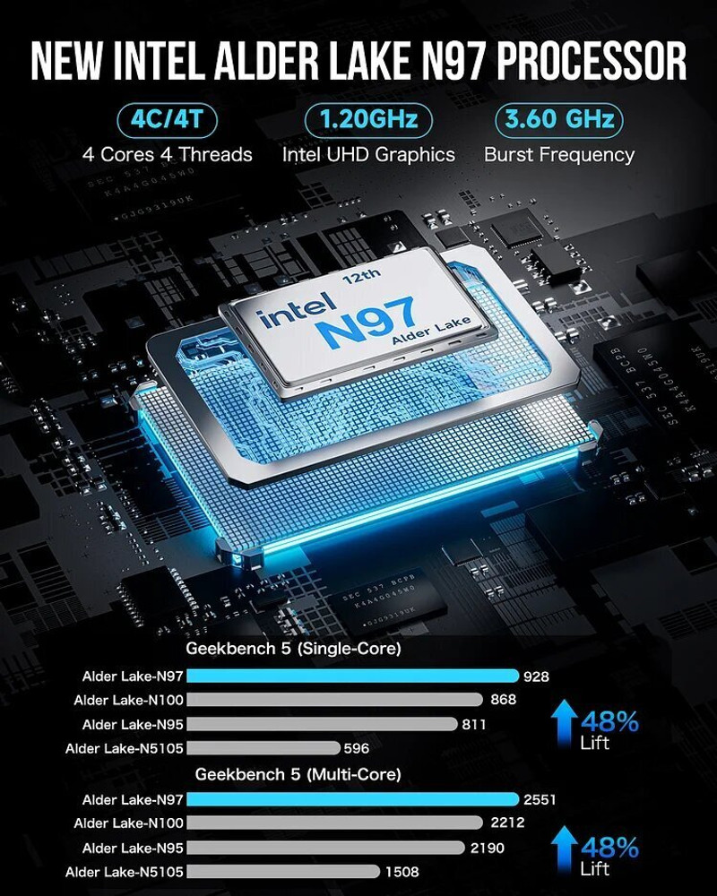 GMKTec NucBox G5 - Windows 11 Pro, Intel N97 Mini PC 4-core 4 