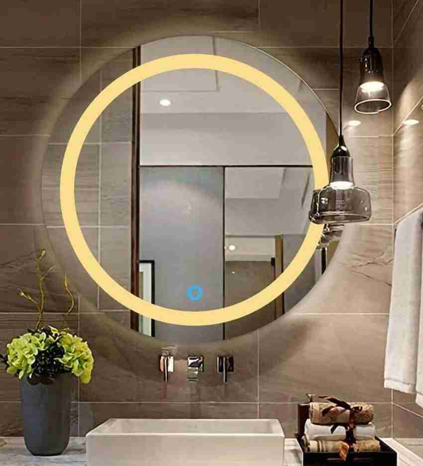 PRINCE ART 24x24 Inch LED Wall Mirror Glass with Touch Sensor Lights for Home Decor HD18 Bathroom Mirror Price in India Buy PRINCE ART 24x24 Inch LED Wall Mirror Glass with
