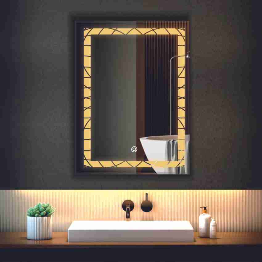 PRINCE ART Led Mirror with Light Bathroom Wall Decor Makeup Room 18x24 Inch  LT54 Bathroom Mirror Price in India - Buy PRINCE ART Led Mirror with Light  Bathroom Wall Decor Makeup Room