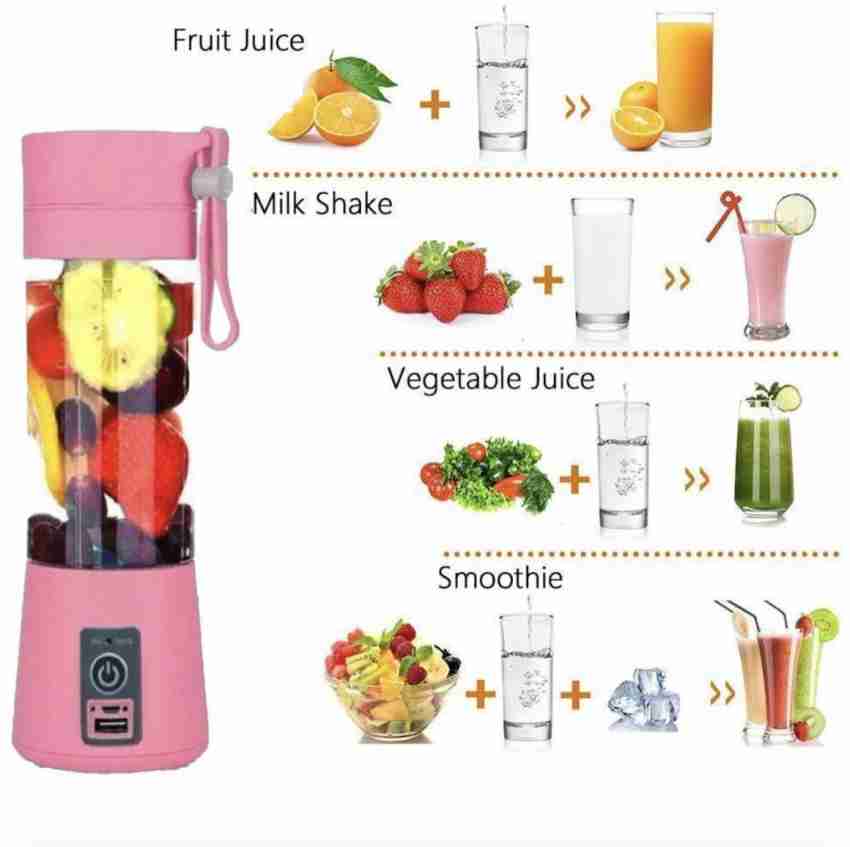 Pink/Blue Electric Portable Blender Bottle Usb Rechargeable Fresh Juice  Maker Cup Mini Fast Portable Juicer Ice Fruit Mixer Cup