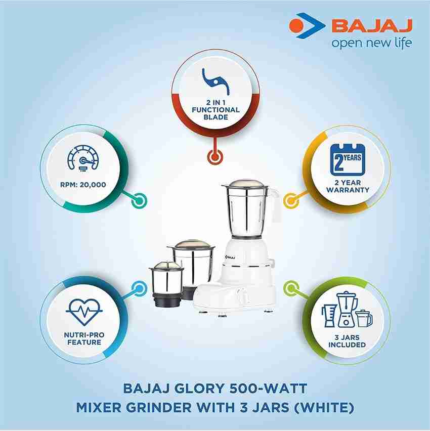 Bajaj glory 500w online mixer grinder price