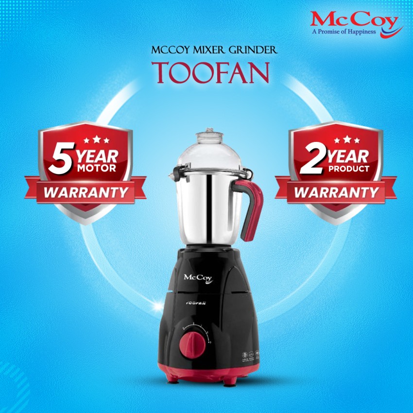 McCoy Toofan 1200W Mixer Grinder - McCoy Appliances India