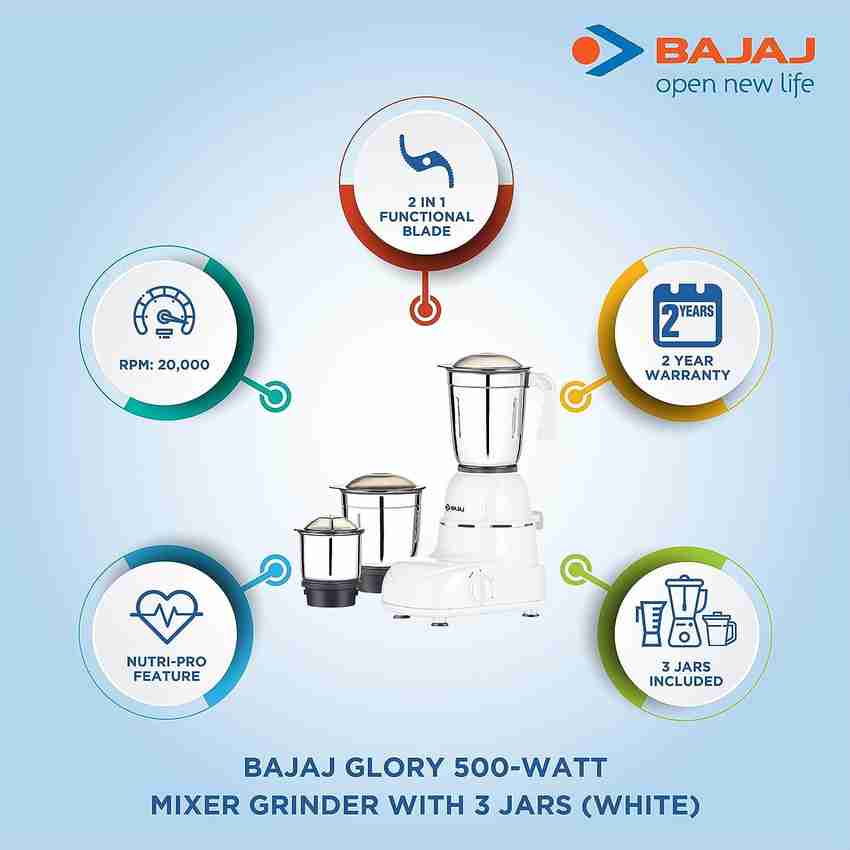 Bajaj mixer store grinder glory price