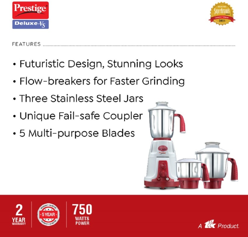 Prestige deluxe mixer grinder 2024 750 watts price