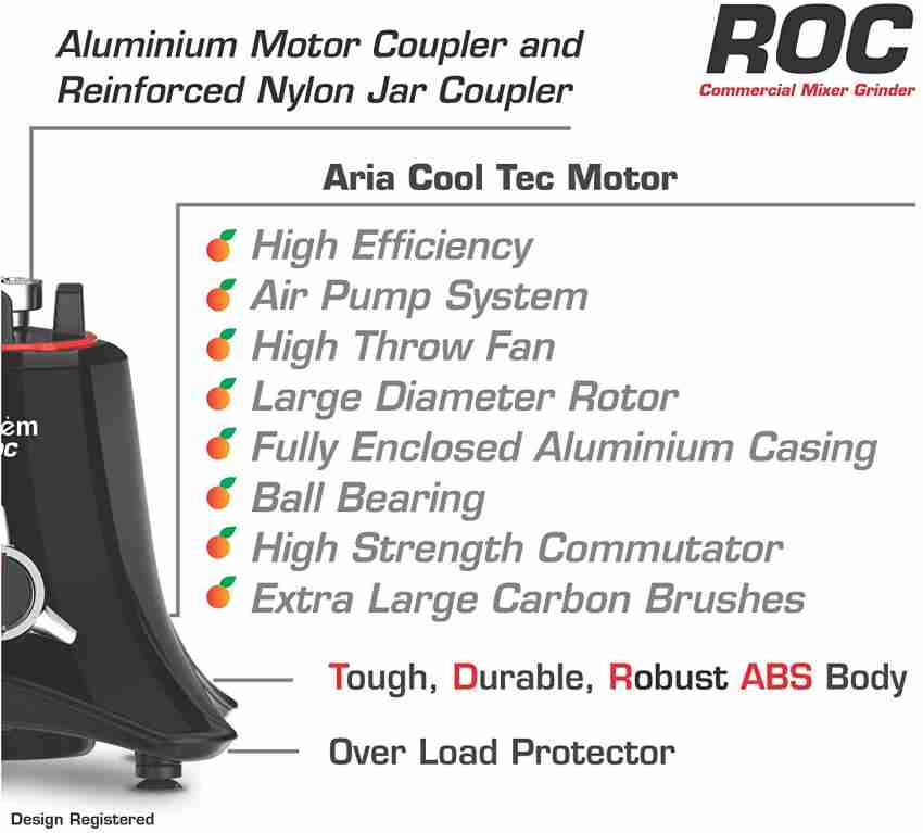 Vidiem ROC 1200W / 110V Commercial Residential Mixer Grinder