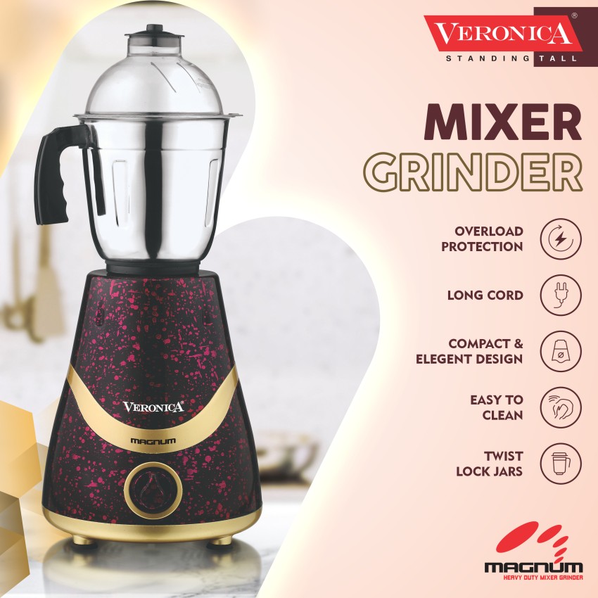 Veronica Optimus Heavy 1000-Watt Mixer Grinder with 3 Jars