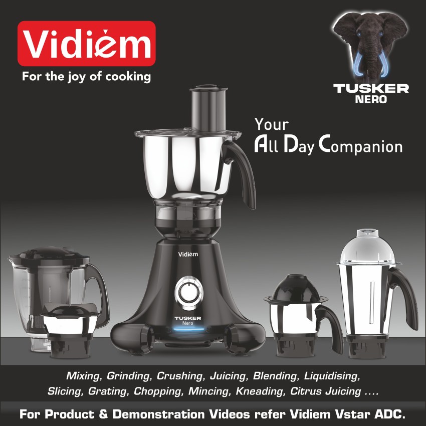 Vidiem Tusker Mixer Grinder 750W - 110 V with 5 Jars - Vidiem Mixer Grinder