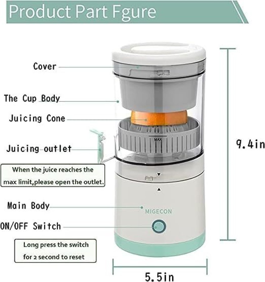 com 2 MIGECON Citrus Juicer Electric Orange Juice Squeezer