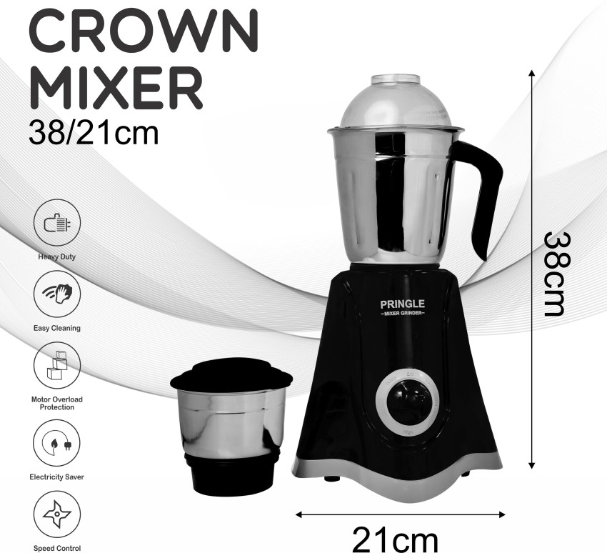 Pringle 2 Jar Mixer Grinder, 500W Powerful Motor