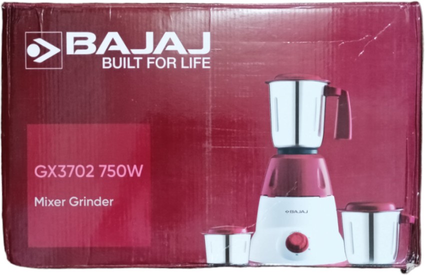 BAJAJ GX-75 750 Juicer Mixer Grinder (4 Jars, White, Red) Price in India -  Buy BAJAJ GX-75 750 Juicer Mixer Grinder (4 Jars, White, Red) Online at