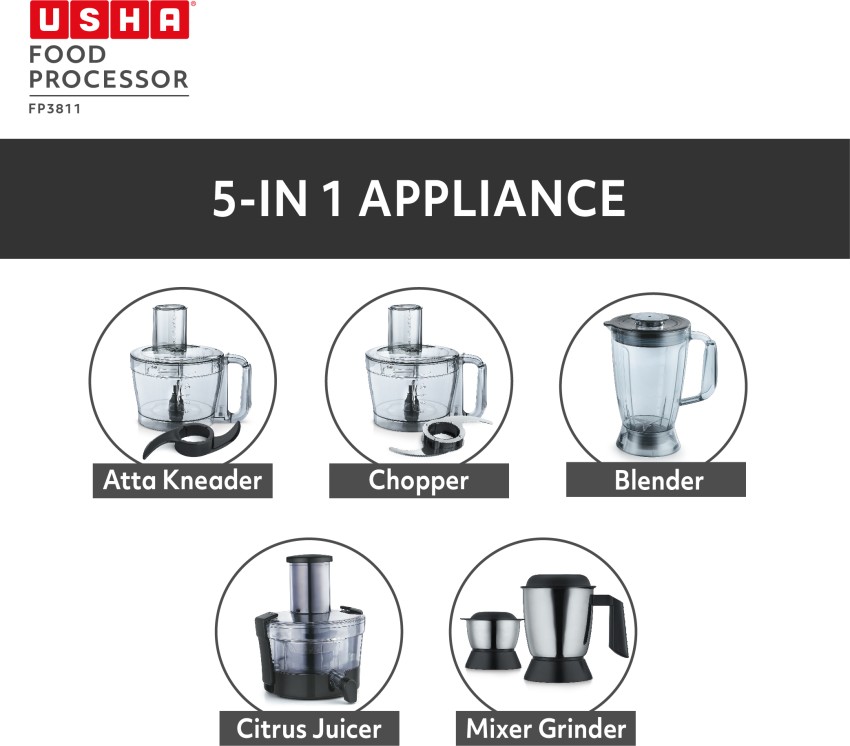 Black & Decker Mixer Grinder Cum Food Processor 800 W BXFP8001IN 800 Juicer  Mixer Grinder (4 Jars, Grey) Price in India - Buy Black & Decker Mixer  Grinder Cum Food Processor 800