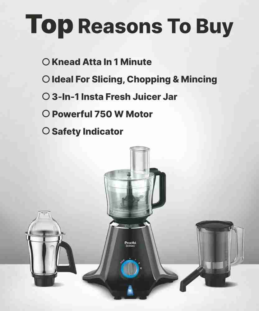 Preethi Zodiac 750 W Juicer Mixer Grinder Price in India Buy Preethi Zodiac 750 W Juicer Mixer Grinder Online at Flipkart