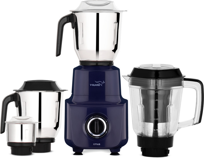 V-Guard Sturdy QuadraFlow Design Juicer Jar 750 W Juicer Mixer Grinder
