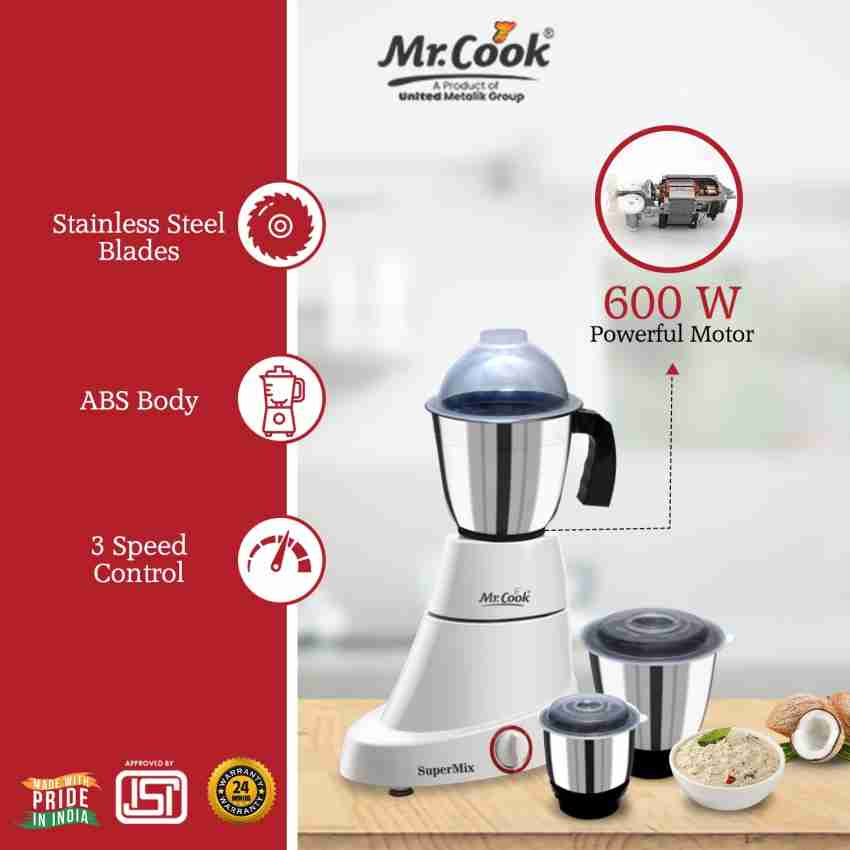 Buy JAIA Delux Premium 650 Watt Mixer Grinder Stainless Steel 3