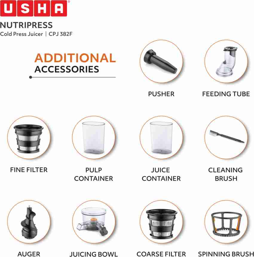 USHA Full Mouth Cold Press 200 W Juicer Price in India Buy USHA Full Mouth Cold Press 200 W Juicer Online at Flipkart