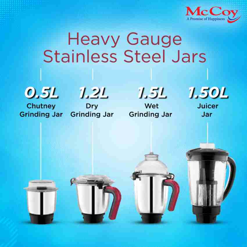 McCoy Toofan 1200W Mixer Grinder - McCoy Appliances India