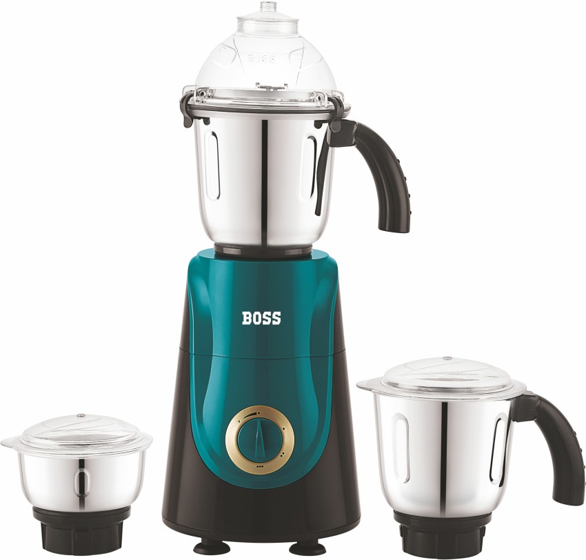 BOSS Crown Mixer Grinder, Jar Capacity: Wet Jar-1400 Dry Jar-1150 Chutney  Jar-450 ML, White & Grey