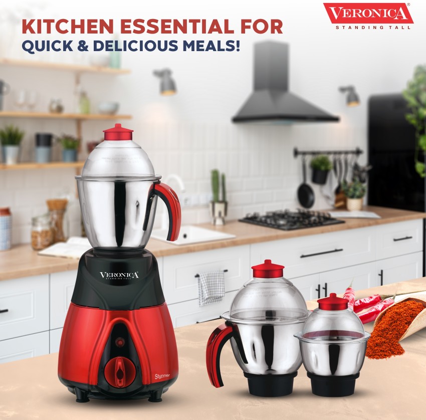 Veronica Optimus Heavy 1000-Watt Mixer Grinder with 3 Jars