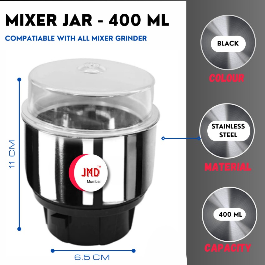 Yogya Mixer Grinder Chutney Jar 400 Ml Silver